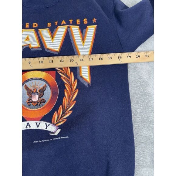 Vintage 1995 United States Navy Pullover Sweatshirt Men's Size Small Blue - Picture 7 of 9
